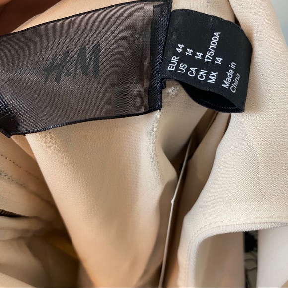 H&M sleeveless dress NWT/ cream w/ black lace/14 - Picture 6 of 6